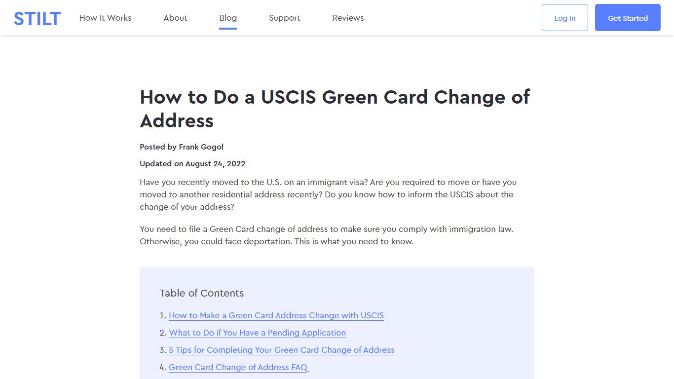 THIS is how to change your address for your green card [2022] - Stilt Blog